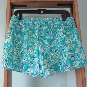 Lilly Pulitzer Luxletic 4" Ocean Trail Short in Turquoise Oasis Outta Line SizeM